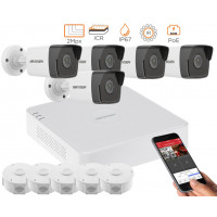 2MP IP комплект для видеонаблюдения Hikvision Kit 2MP 5 Bullet Out lite