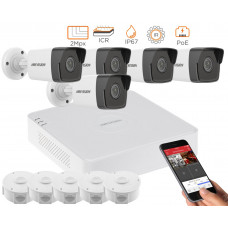 2MP IP комплект для відеоспостереження Hikvision Kit 2MP 5 Bullet Out lite