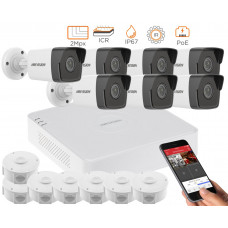 2MP IP комплект для видеонаблюдения Hikvision Kit 2MP 7 Bullet Out lite