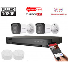 2MP набір відеоспостереження Hikvision Turbo HD Smart Hybrid Light 2 Camera DS-2CE16D0T-EXLF