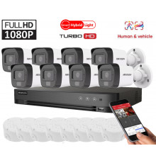 2MP комплект відеоспостереження Hikvision Turbo HD Smart Hybrid Light 8 Camera DS-2CE16D0T-EXLF