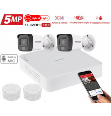 5MP комплект відеоспостереження Hikvision Turbo HD Smart Hybrid Light 2 Camera DS-2CE16K0T-LFS