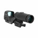 Коліматорний приціл Holosun HS510C 2MOA/65MOA red dot зі збільшувачем Holosun HM3X 3x