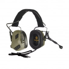 Активные защитные наушники Earmor M32 Plus (FG) Olive с гарнитурой