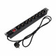 Блок розеток Trinix TRX-PDU/8M-16А Black для коммутационного шкафа 19" на 8 розеток, с выключателем