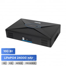 Джерело безперебійного живлення DC UPS Trinix TRX-MUPS-48100 Type-C (4*6000mAh LiFePo4) 5V/12V/24V/48V/52V/PoE, LiFePO4 4*6Ah, для роутера і медіаконвертера