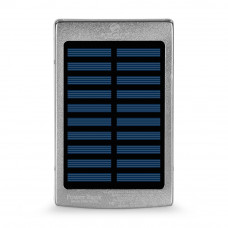 Повербанк с солнечной панелью 10000mAh Power Bank Kraft KPB-1012SL Silver LED-фонарь