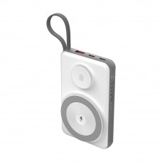 Повербанк 10000mAh Choetech B695 White QC3.0 PD3.0 бездротова зарядка смартфонів та Apple Watch