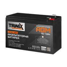 Trinix 12V7.2Ah/20Hr AGM Акумуляторна батарея 12В 7.2Аг свинцево-кислотна