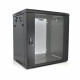 Шафа телекомунікаційна Merlion 15U, 600*450*768 (Ш*Г*В) сталь 1.2мм, загартоване скло, із замком, чорна, в розібраному вигляді