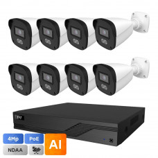 Комплект IP-відеонагляду на 8 камер TVT IP-Video Kit 8x4Mp (B) PoE: 8 циліндричних 4Mp відеокамери + 8-канальний 6Mp відеореєстратор