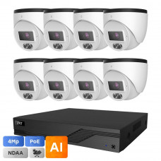 Комплект IP-відеонагляду на 8 камер TVT IP-Video Kit 8x4Mp (T) PoE: 8 купольних 4Mp відеокамери + 8-канальний 6Mp відеореєстратор