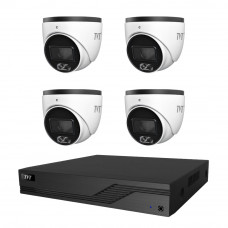 Комплект IP-видеонаблюдения на 4 камеры TVT IP-Video Kit 4x4Mp(T) PoE: 4 купольные 4Mp видеокамеры + 4-канальный 6Mp видеорегистратор