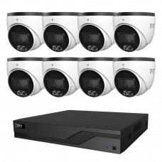 Комплект IP-видеонаблюдения на 8 камер TVT IP-Video Kit 8x4Mp(T) PoE: 8 купольных 4Mp видеокамер + 8-канальный 6Mp видеорегистратор