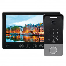 Комплект видеодомофона Light Vision: видеодомофон 7" AMSTERDAM FHD Black и видеопанель 2Mp RIO FHD(KEY) Silver