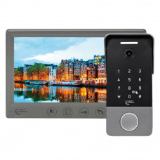 Комплект відеодомофона Light Vision: домофон 7" AMSTERDAM FHD Grey та відеопанель 2Mp RIO FHD(KEY) Silver