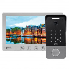 Комплект відеодомофона Light Vision: відеодомофон 7" AMSTERDAM FHD White та відеопанель 2Mp RIO FHD(KEY) Silver