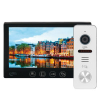 Комплект видеодомофона Light Vision: видеодомофон 7" AMSTERDAM FHD Black и видеопанель 2Mp White