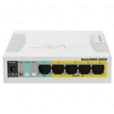 Комутатор 5 портів керований MikroTik RB260GSP (CSS106-1G-4P-1S) PoE