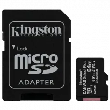 Карта памяти Kingston 64GB microSDXC Canvas Select Plus 100R A1 C10 Card+ADP