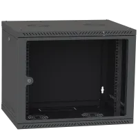 Шафа телекомунікаційна двері скло (чорна) IPCOM 9U 600x450