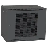 Шкаф телекоммуникационный двери перф (черный) IPCOM 9U 600x600