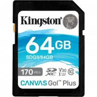 Модуль флэш-памяти Kingston 64GB SDXC Canvas Go Plus 170R C10 UHS-I U3 V30