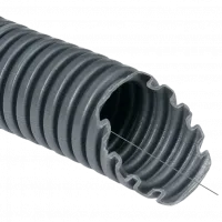 Труба гофрована електромонтажна з протяжкою темно-сіра Kopos 750N/5см 20мм ПВХ Бухта 50 м
