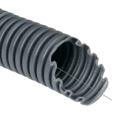 Труба гофрована електромонтажна з протяжкою темно-сіра Kopos 750N/5см 20мм ПВХ Бухта 50 м