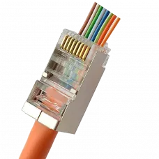 Конектор з наскрізними отворами Kingda RJ45 STP кат. 5e