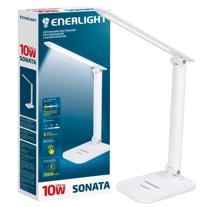 Світильник настільний світлодіодний з акумулятором ENERLIGHT SONATA 3000-6000K
