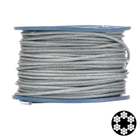 Трос APRO 3мм (2+1мм) DIN 3055 (6x7 + FC) бухта 200м в ПВХ обплетенні оцинкований