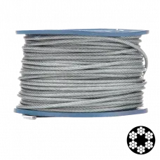 Трос APRO 3мм (2+1мм) DIN 3055 (6x7 + FC) бухта 200м в ПВХ обплетенні оцинкований