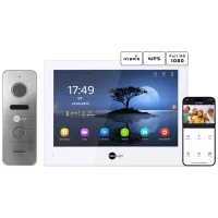 Комплект відеодомофону Neolight ALPHA Hybrid + PRIME FHD Silver з кутком