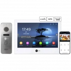 Комплект відеодомофону Neolight ALPHA Hybrid + PRIME FHD Silver з кутком