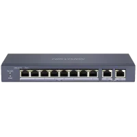Комутатор 8 портів некерований Hikvision DS-3E0310P-E/M(B) PoE