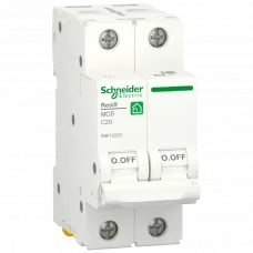 Автоматичний вимикач Schneider Electric RESI9 20 А, 2P, кривая С, 6кА