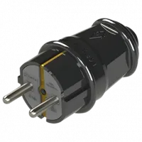 Вилка NA-UEA 1010 евро с з/к 16А черная