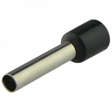 Наконечник втулковий з ізоляцією E6-12 черный (100шт)