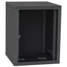 Шафа телекомунікаційна двері скло (чорна) IPCOM СН-18U 600х600