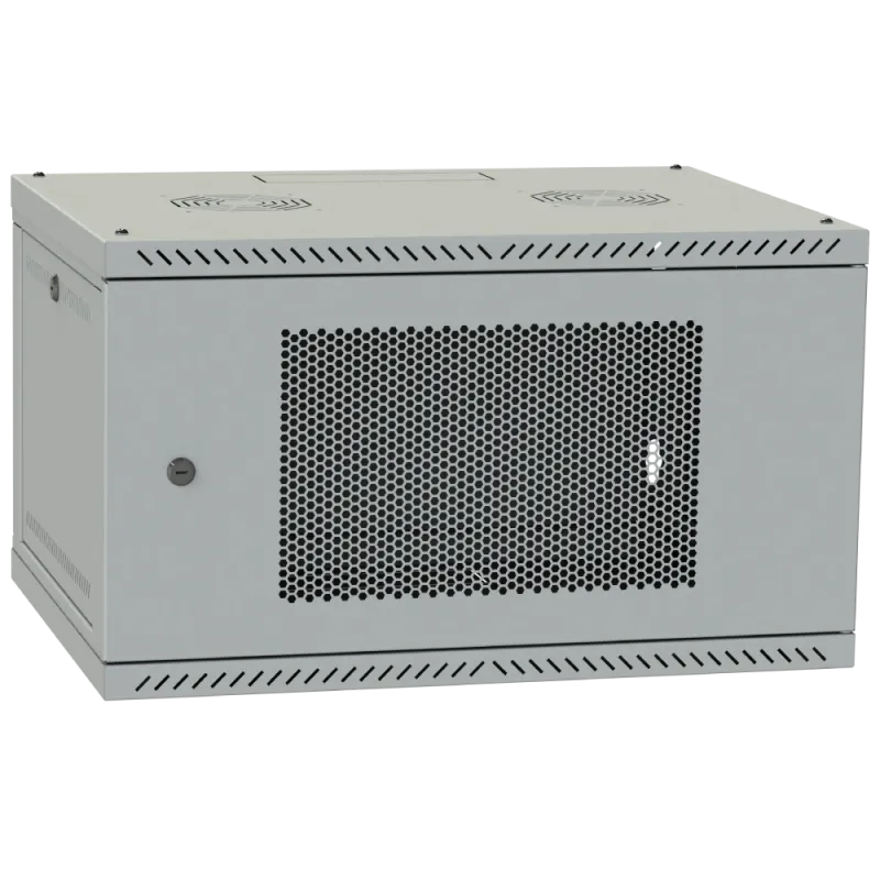 Шафа телекомунікаційна IPCOM 4U 600x350 дверь перфорация (серая)