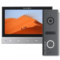 Комплект видеодомофон + панель вызова Slinex SK-07N Cloud grey + ML-17HD graphite
