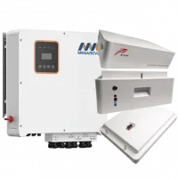 Система безперебійного живлення трифазна Ritar LFP51.2V100Ah-HV-5 шт + СК до АКБ + інв. Megarevo R12KH3-P + підставка до АКБ б/к