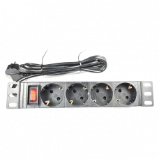 Подовжувач 1U 10" 220В 4 розетки з вимикачем 1.8м