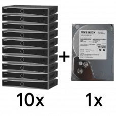 Комплект Hikvision DS-7632NXI-K2(D) 10 шт + DS80HKVS-VX1