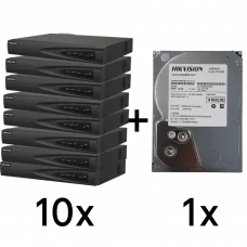 Комплект Hikvision DS-7616NI-Q1(D) 10 шт + DS40HKVS-VX1