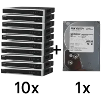 Комплект Hikvision DS-7608NXI-K1(D) 10 шт + DS40HKVS-VX1