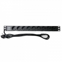 Подовжувач 1U 19" 220В на 9 розеток без вимикача