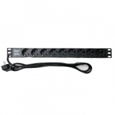 Подовжувач 1U 19" 220В на 9 розеток без вимикача