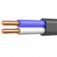 Кабель ВВГ нг LS П 2х1,5 чорний (Україна) (100м)